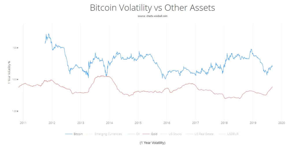 ビットコインと他の資産のボラティリティ比較