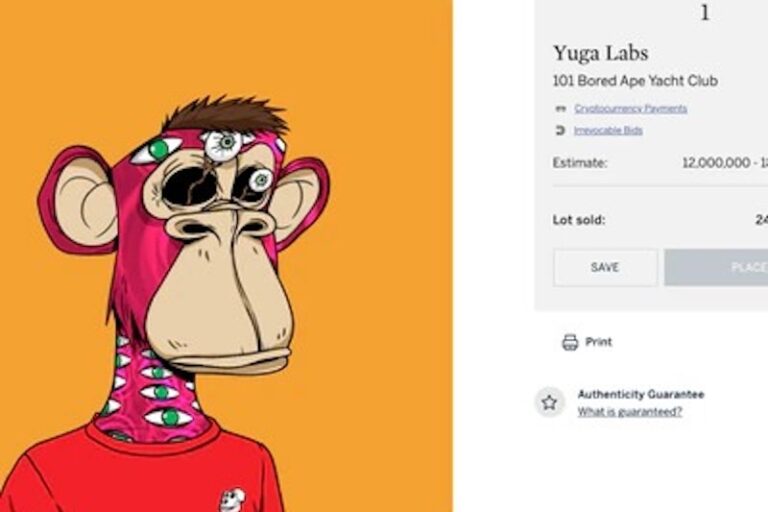 サザビーズオーションで約27億円──人気NFT「Bored Ape Yacht Club」