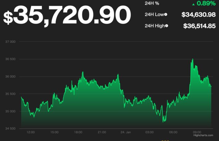 ビットコイン、過去8カ月で最悪の週──一時、3万5000ドル割れ