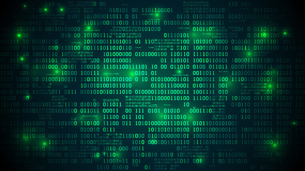 Abstract,Futuristic,Cyberspace,With,Binary,Code,,Matrix,Background,With