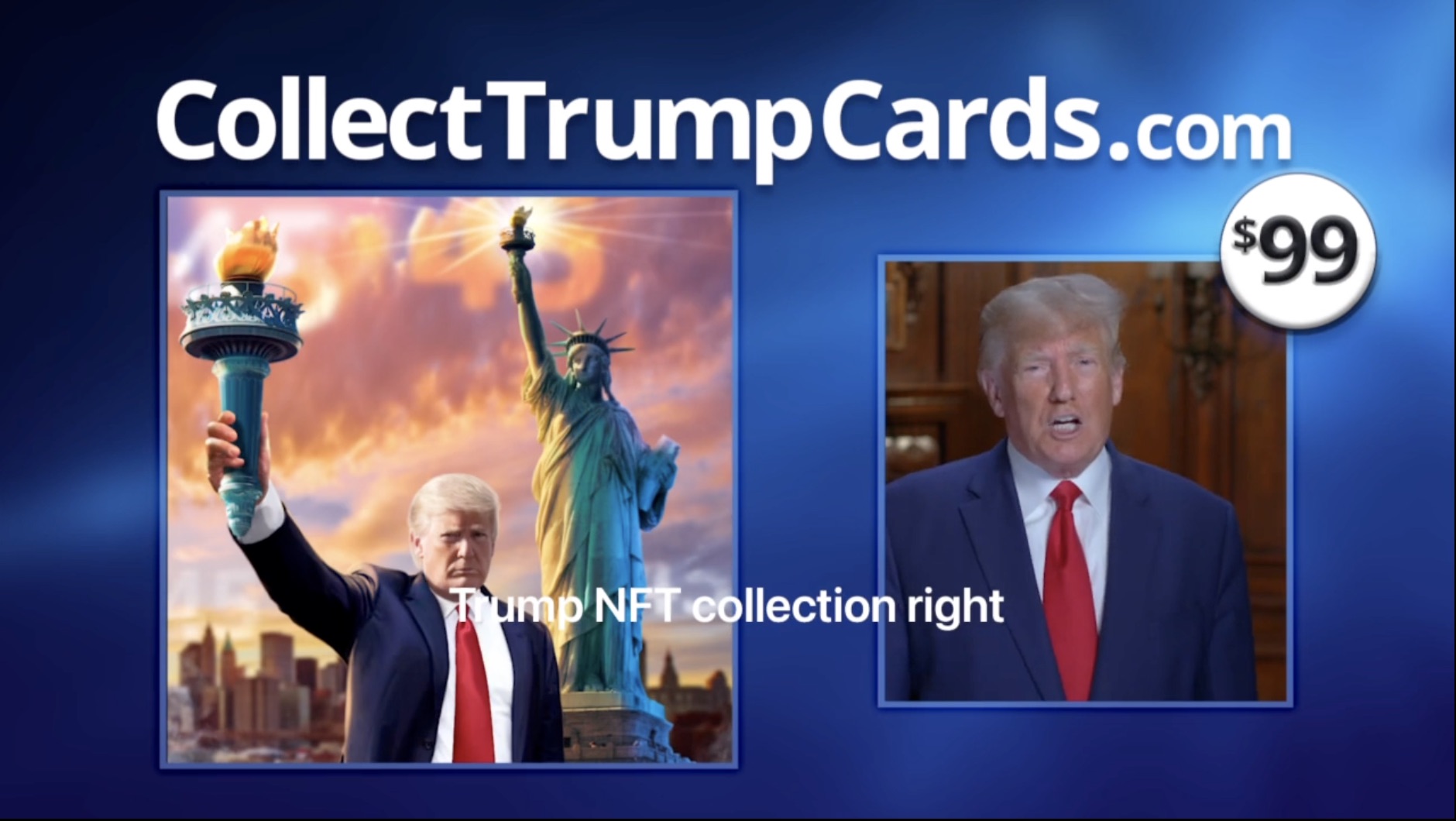 ドナルドトランプなどトレーディングカード9枚 トランプ前大統領、1枚99ドルのNFT