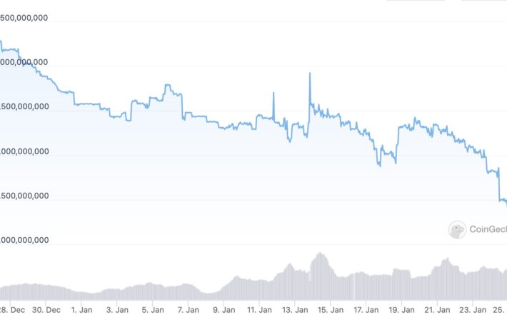 バイナンスUSDの時価総額、1カ月で20億ドル減少