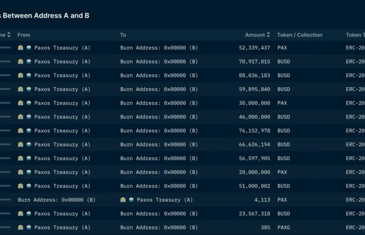 パクソス、7億ドルのバイナンスUSDを焼却