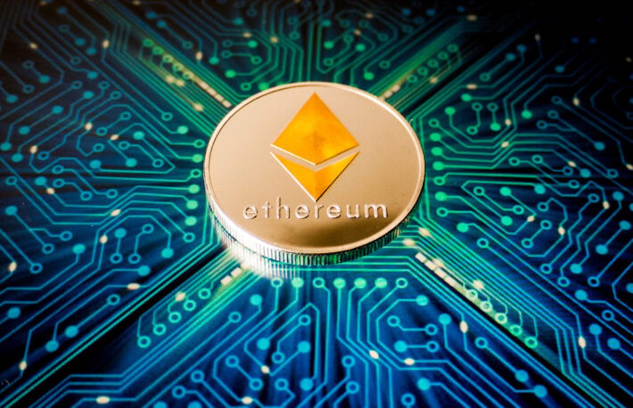 One,Ethereum,Coin,On,A,Background,Of,Blue,Circuit,Board | CoinDesk ...