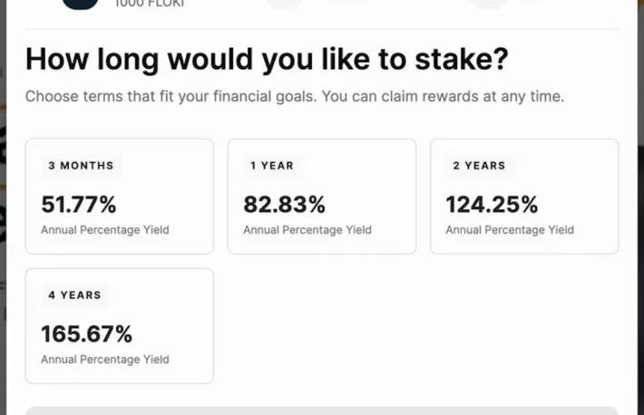FLOKIのステーキング利回りは最大で年165%