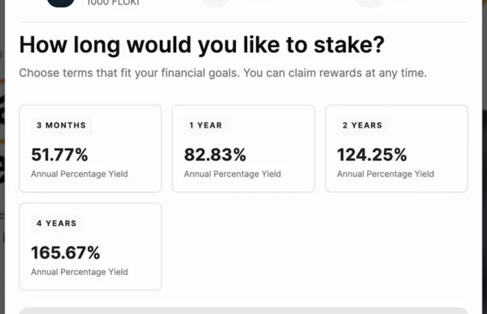 FLOKIのステーキング利回りは最大で年165％