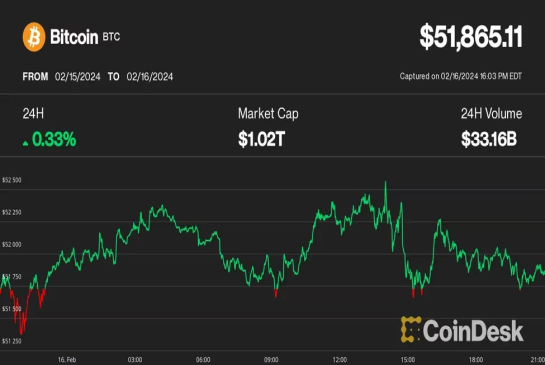ビットコインの5万2000ドルでの失速は反落の前兆か:スイスブロック