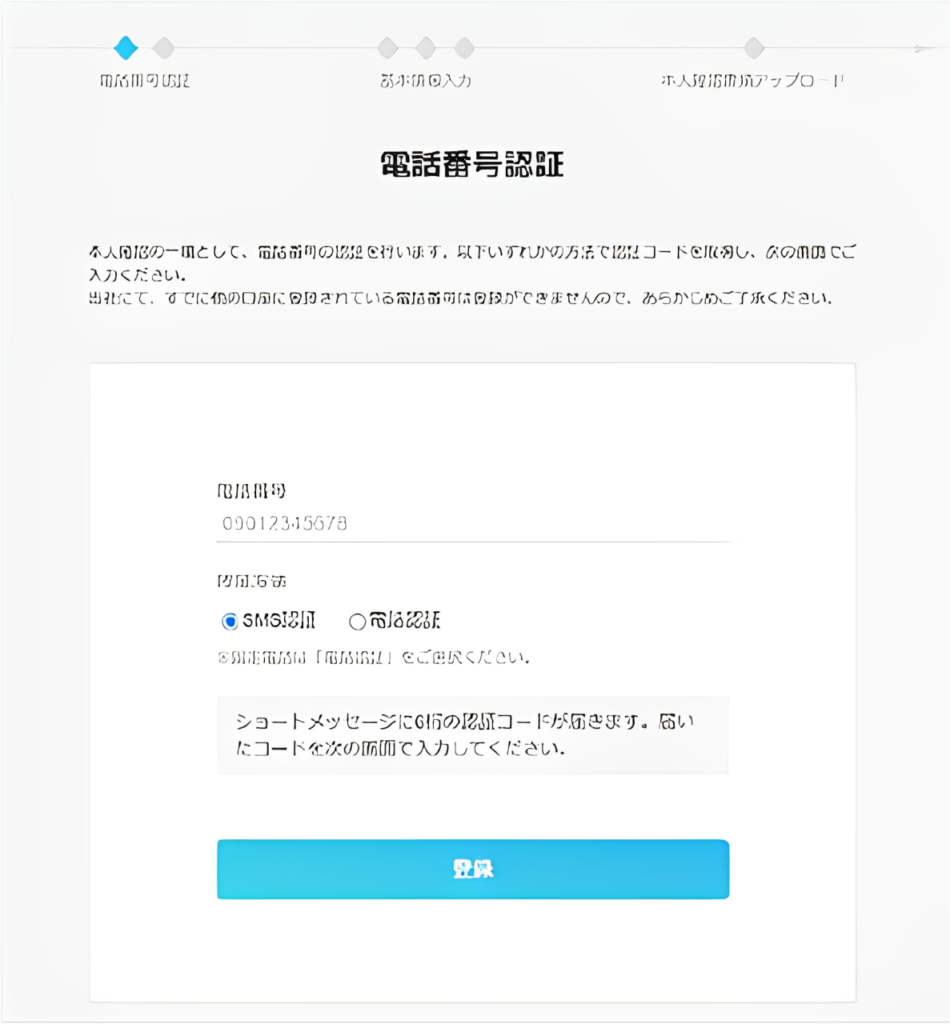 SBI VC Trade 電話番号認証