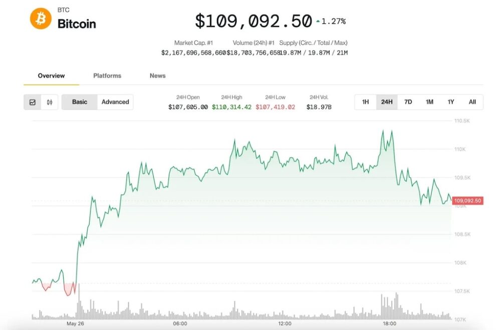 ビットコインの上昇、11万ドル弱で停滞──短期保有者が約1兆6300億円の利益確定