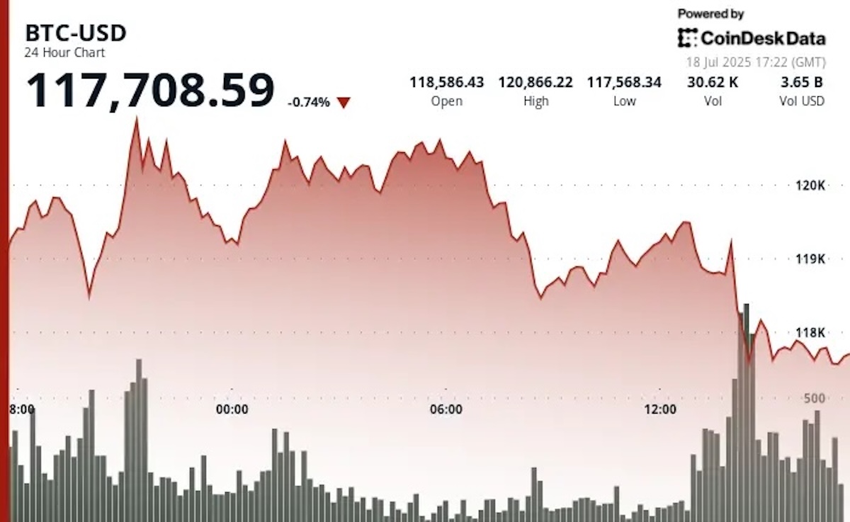ビットコイン、11万8000ドル割り込む──「ラリーは依然として堅固な